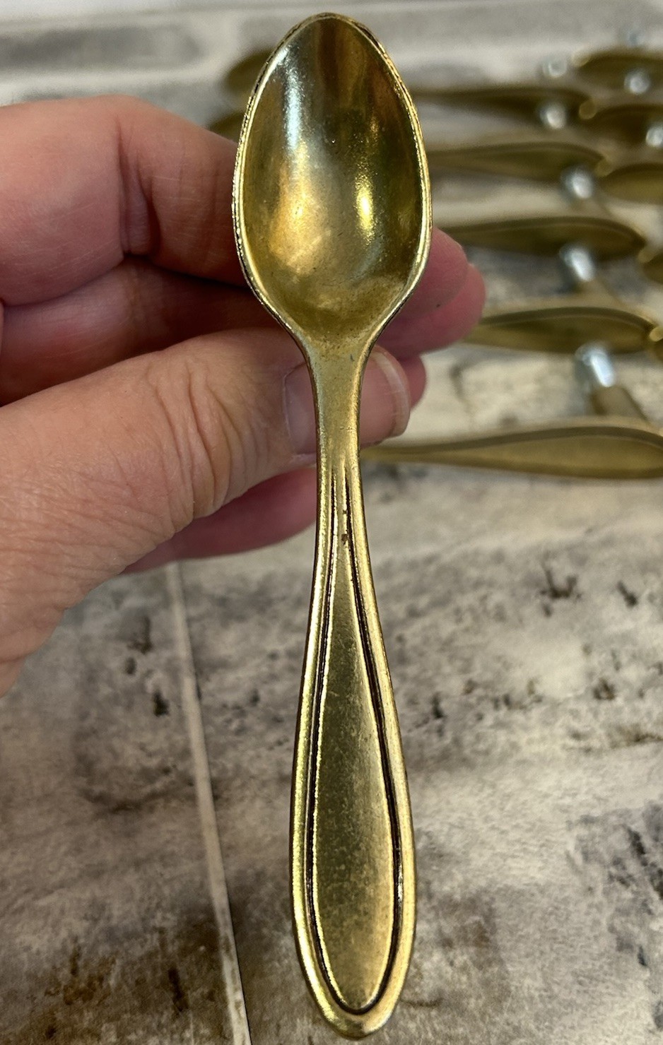 Amerock Guardian Brass Drawer Handles Pulls Spoon Shaped Lot of 13 with Screws