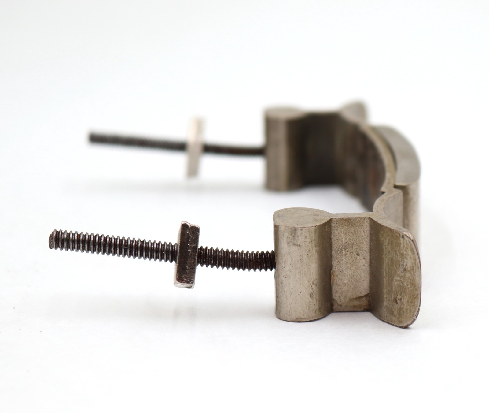Pair of Vintage 4 in. Brushed Nickel Brass Drawer Pulls