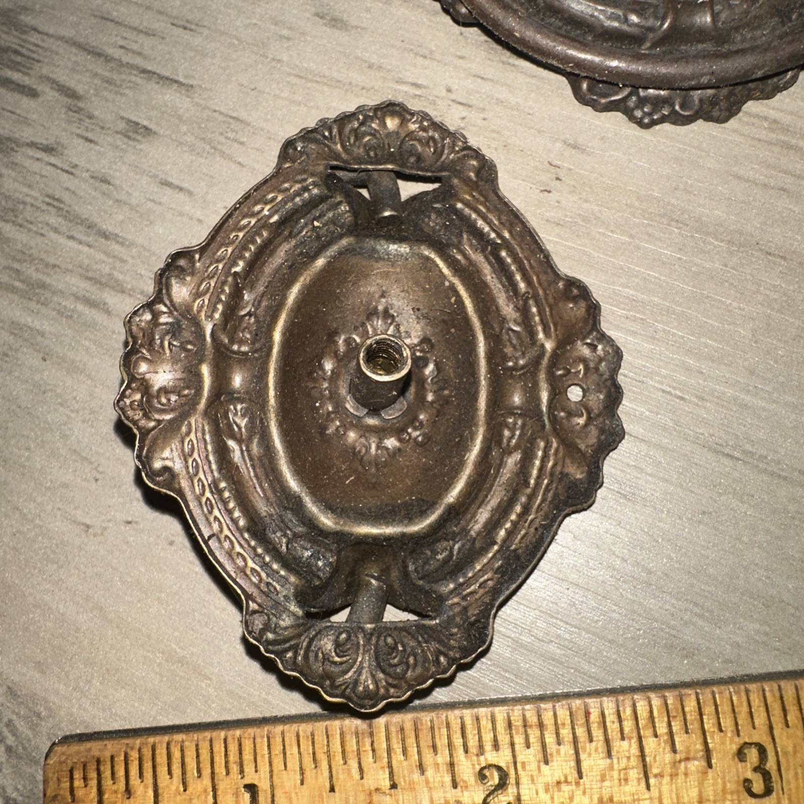 3 Antique Drop Handle Drawer Pulls. Beautiful Details & Patina!