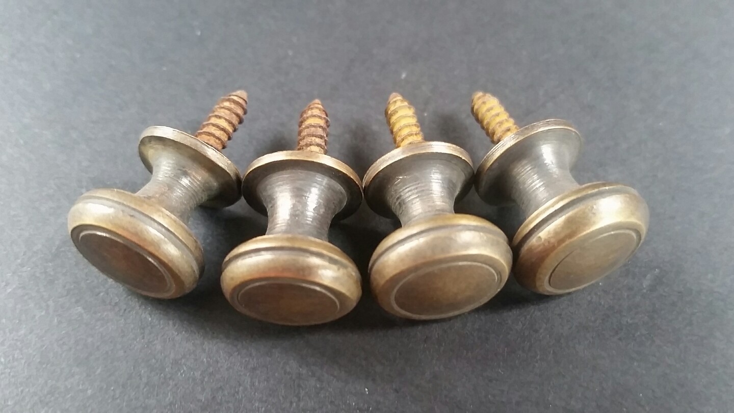 10 Solid Brass SMALL Stacking Barrister Bookcase 1/2″dia Knobs drawer Pulls #K18