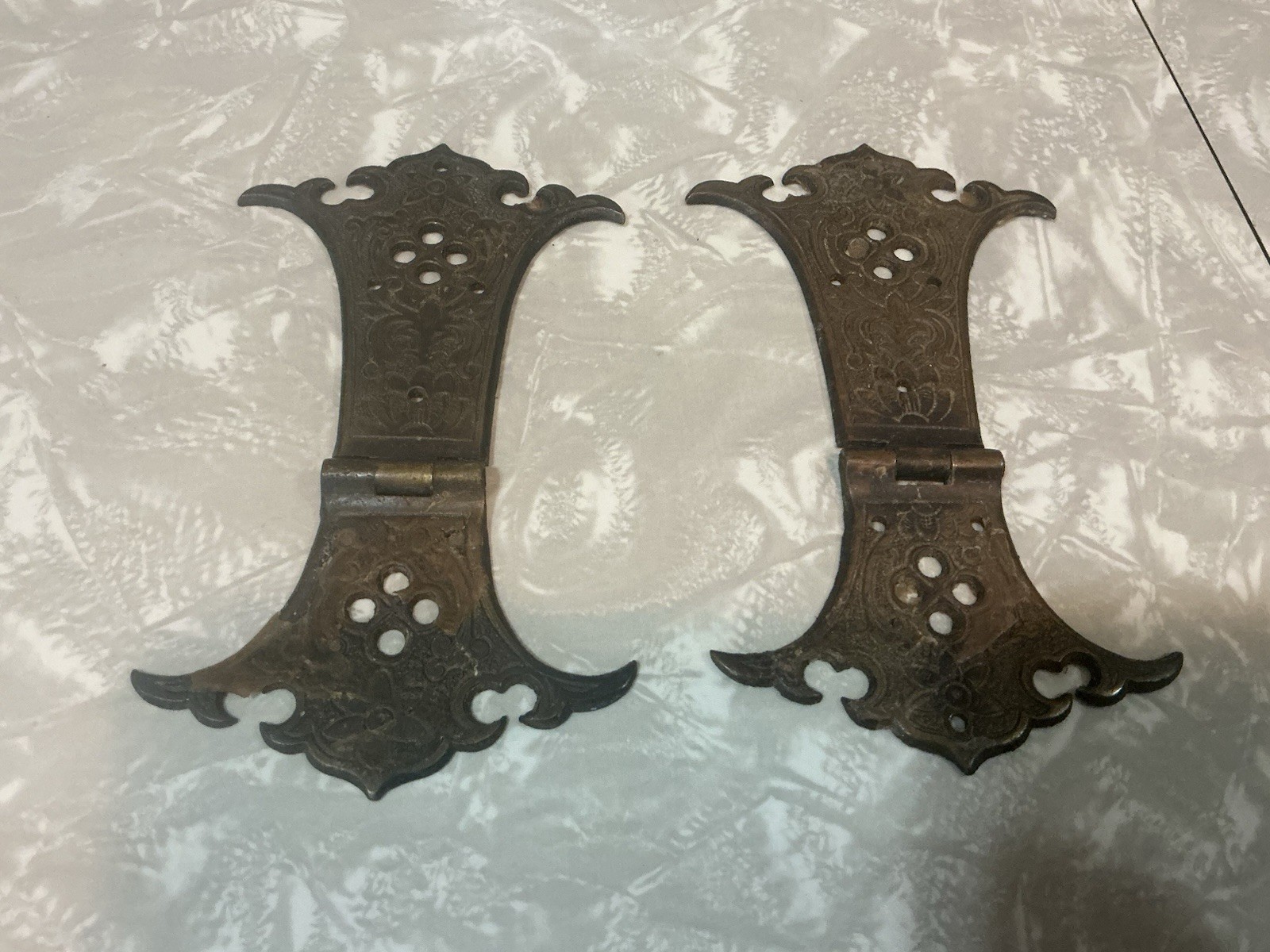 Original Antique 19th/20th Century Brass Period Hinges Spectacular! Priced pair