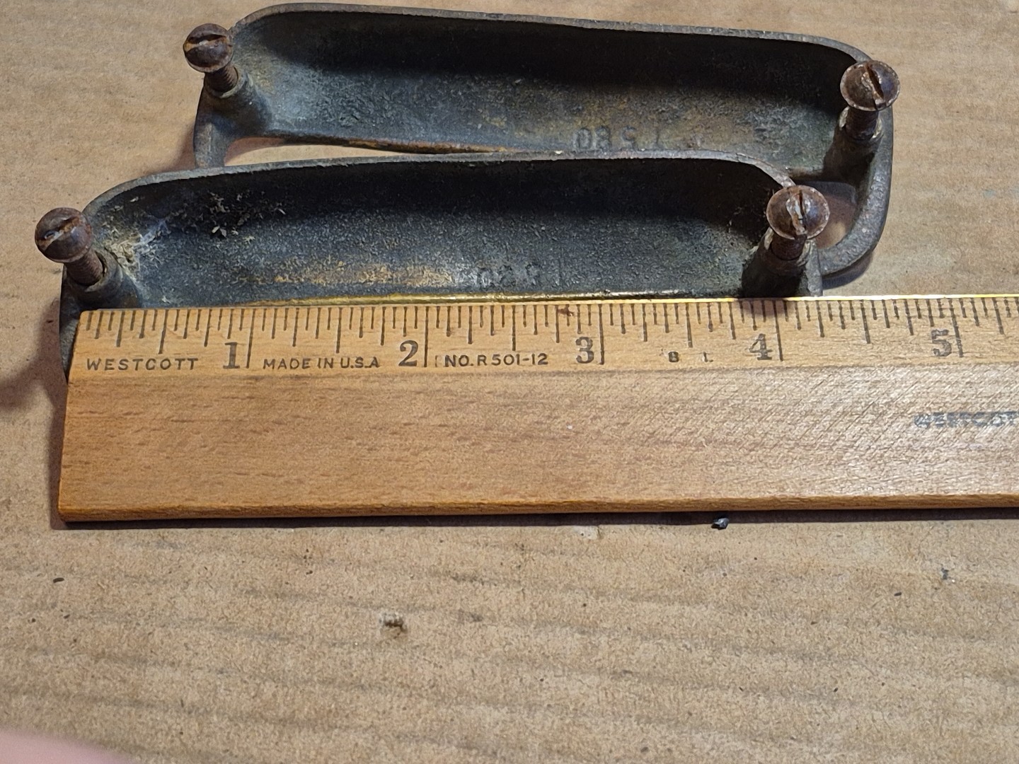 Pair Of Vintage Brass Drawer Pulls Reclaimed 4″ Centers