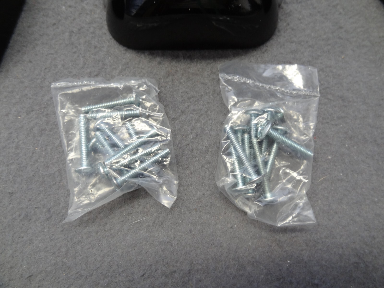 Lewis Dolin (5) Black Glass & Silver Metal Bin Drawer Pulls VTG 3″ On-Center