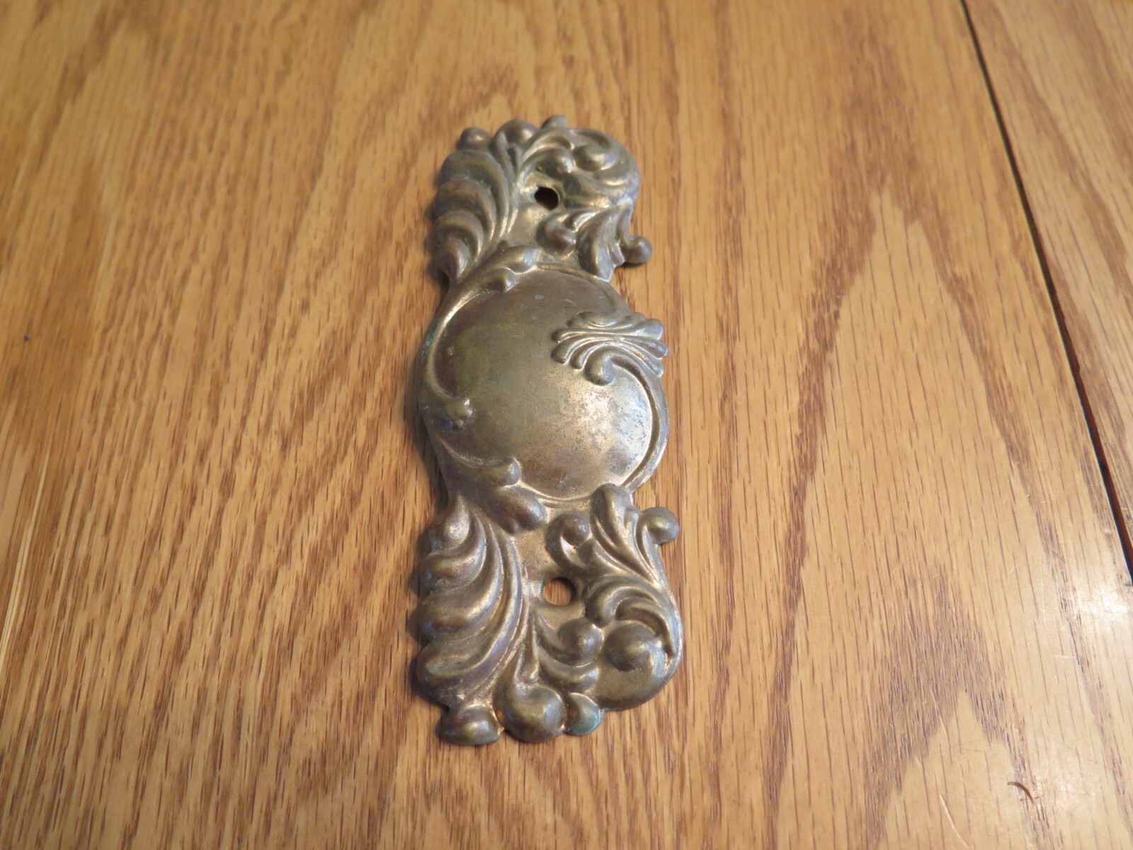 3 Vintage Brass? Dresser Cabinet Drawer Back Plate? Hardware Lightweight Salvage