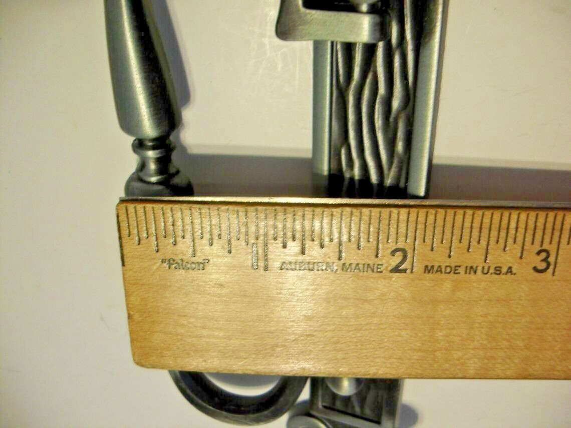Vintage Silver/Pewter & Black Gothic Drawer Pull Drop Bale Dresser Handle