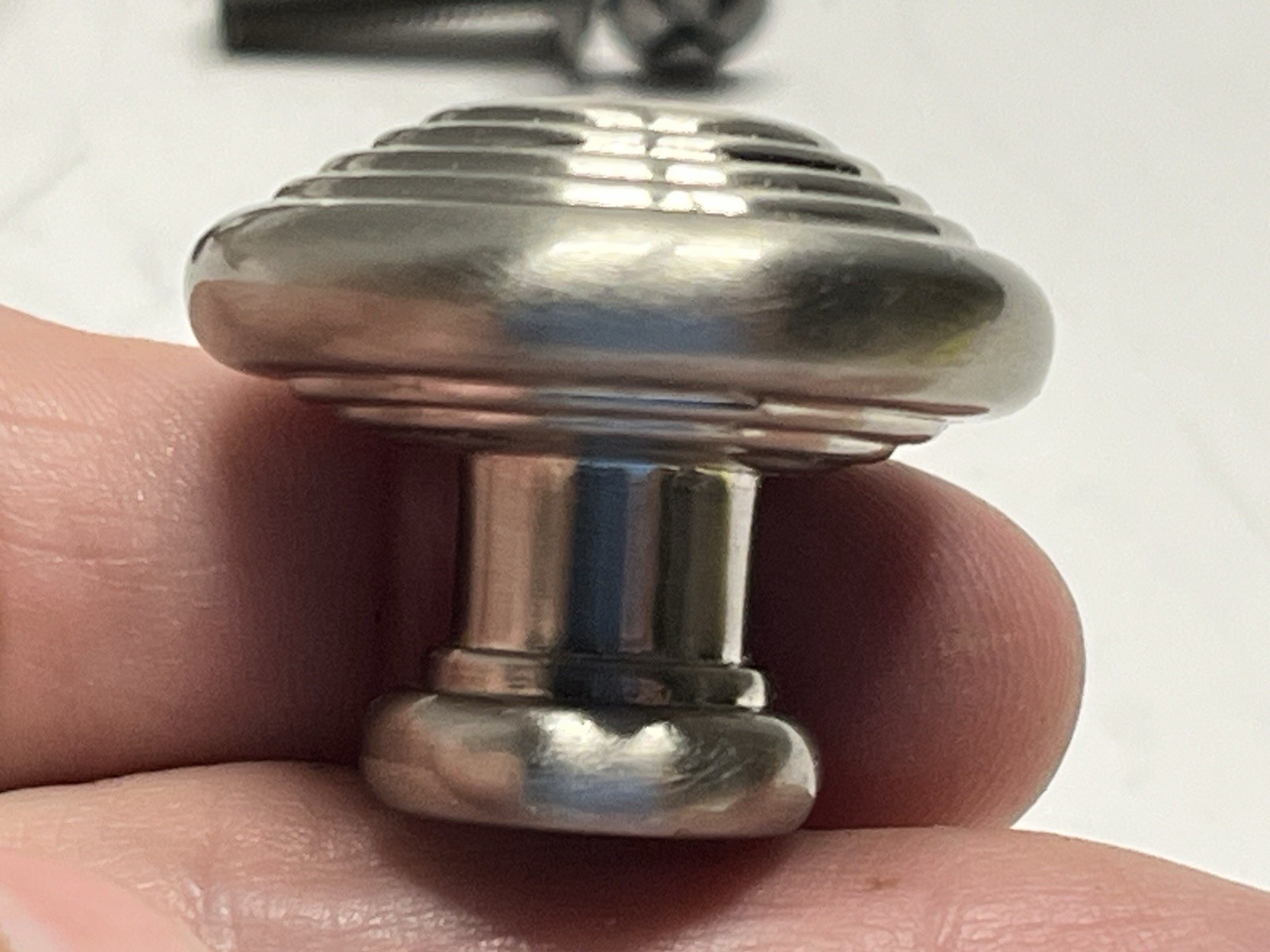 Vintage Lot (7) NOS Belwith Round Nickel Swirl Design Drawer/Cabinet Knobs
