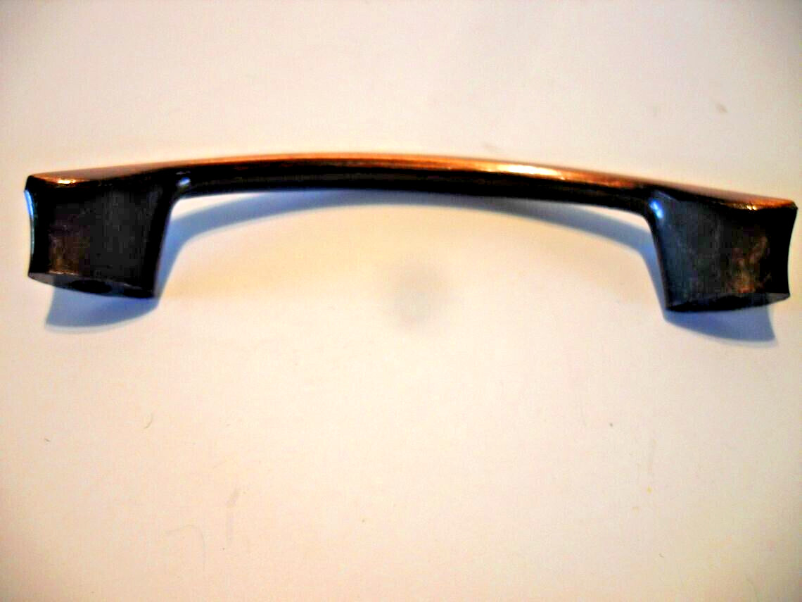 Vintage Nos Copper Flash Curved Drawer Pull Cabinet Door Handle Ajax