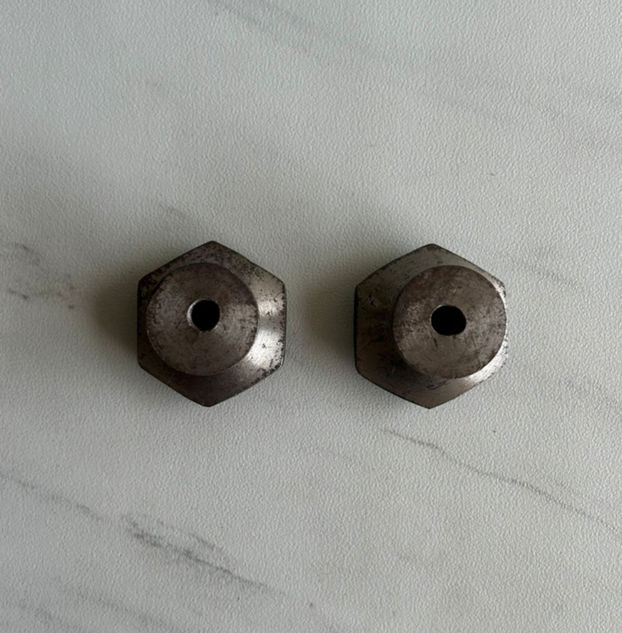 Vintage Cast Iron Hexagon Shape Self Design Cabinet Drawer Knob Pull Handles 2x