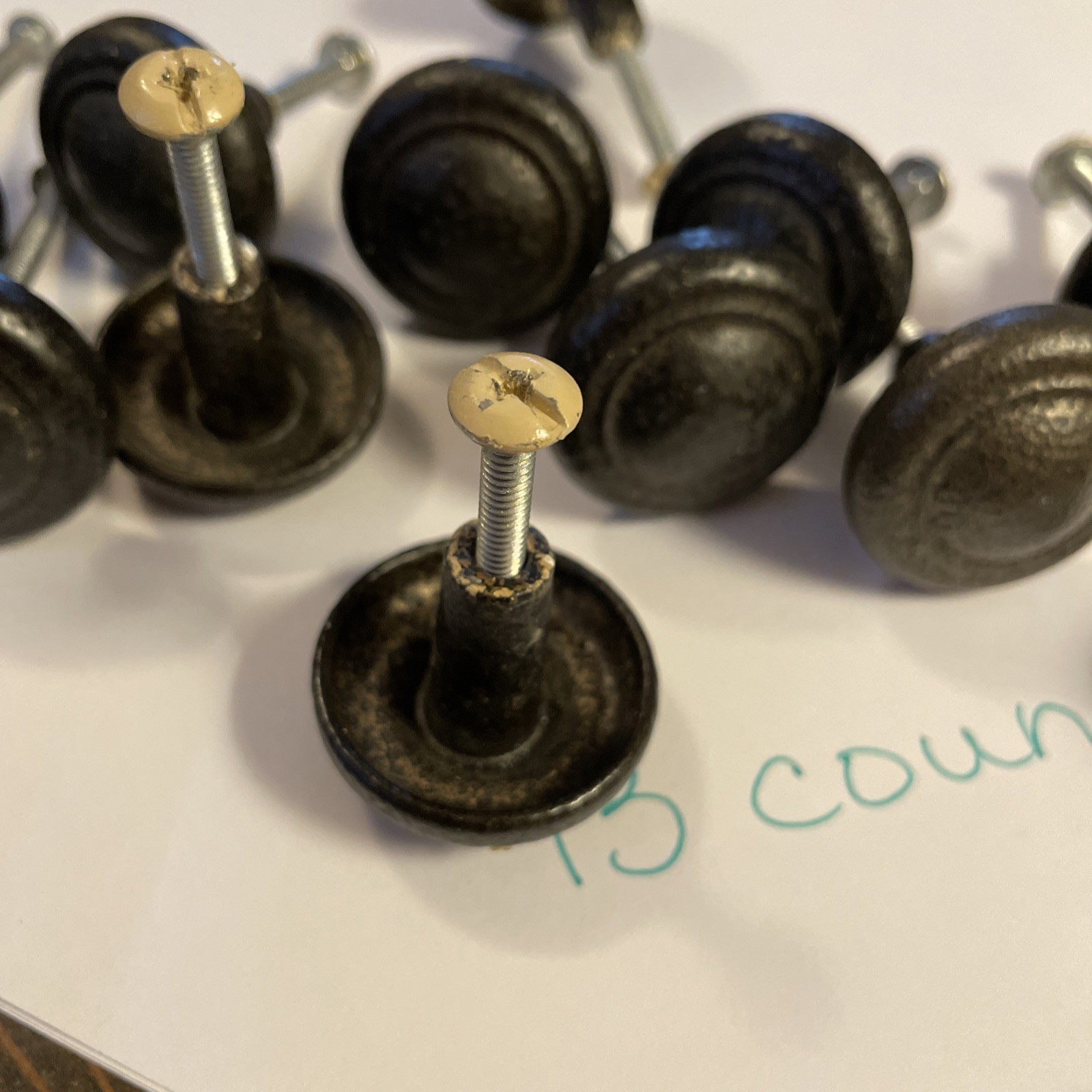 Dark Antique bronze style drawer pull knobs 13 Ct