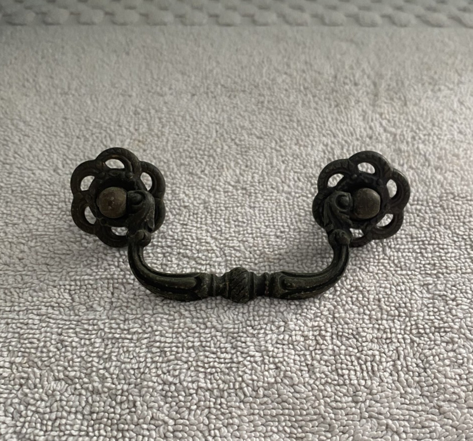 Vintage Drawer Pull Ornate Design 1989 Brass by Keeler Brass Company