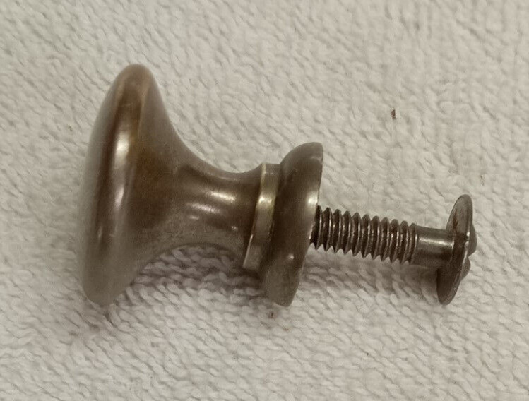 ANTIQUE HEAVY NICKLE PLATED ROUND DRAWER, DOOR, PULL / KNOB, 1 IN. DIAMETER