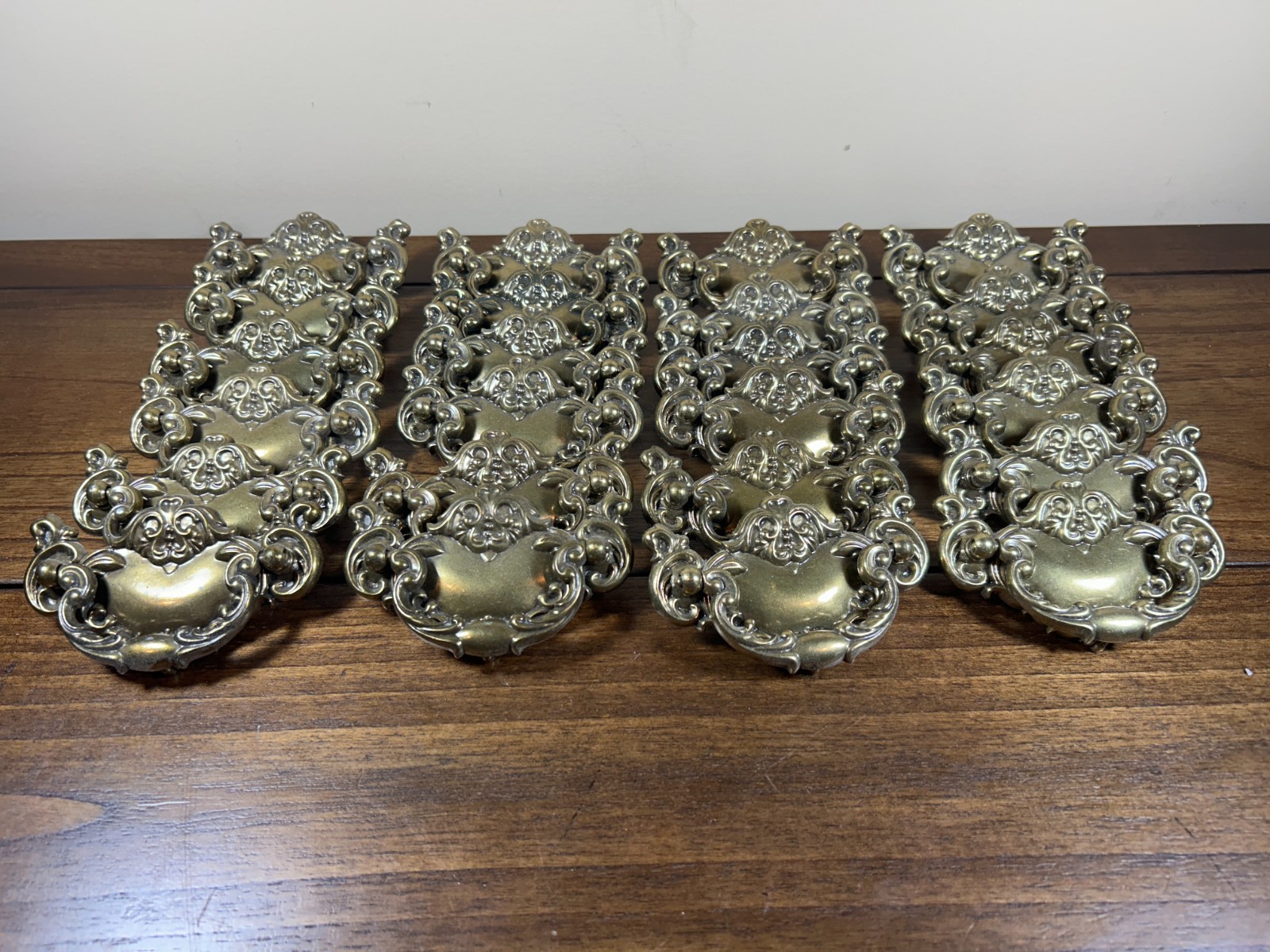 Lot of 24 French Provincial Ornate Brass Drawer Pulls Handles B-1873-0