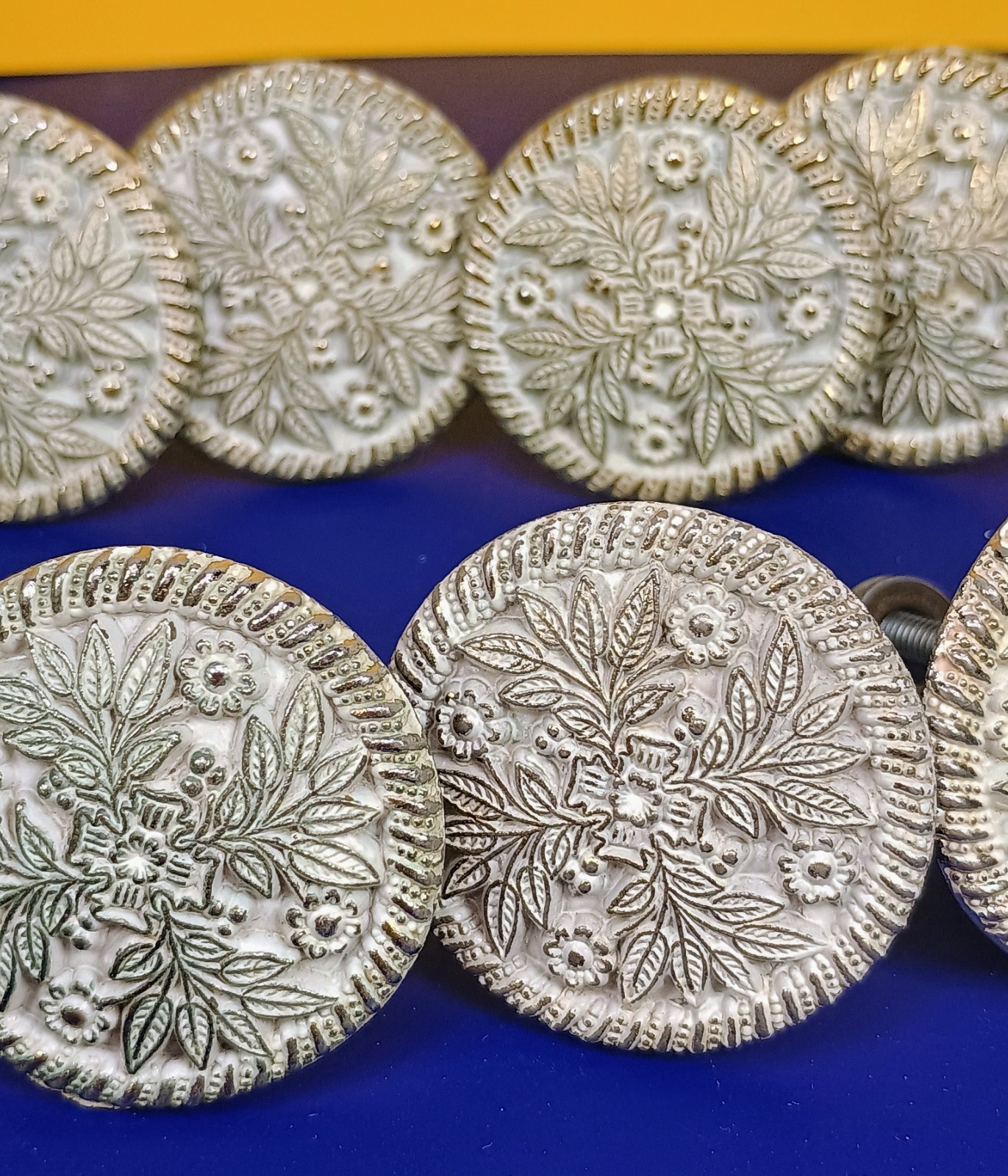 Allison VTG Antique 770 Cabinet Drawer Pull Floral Design Lot of 10 Japan Concho