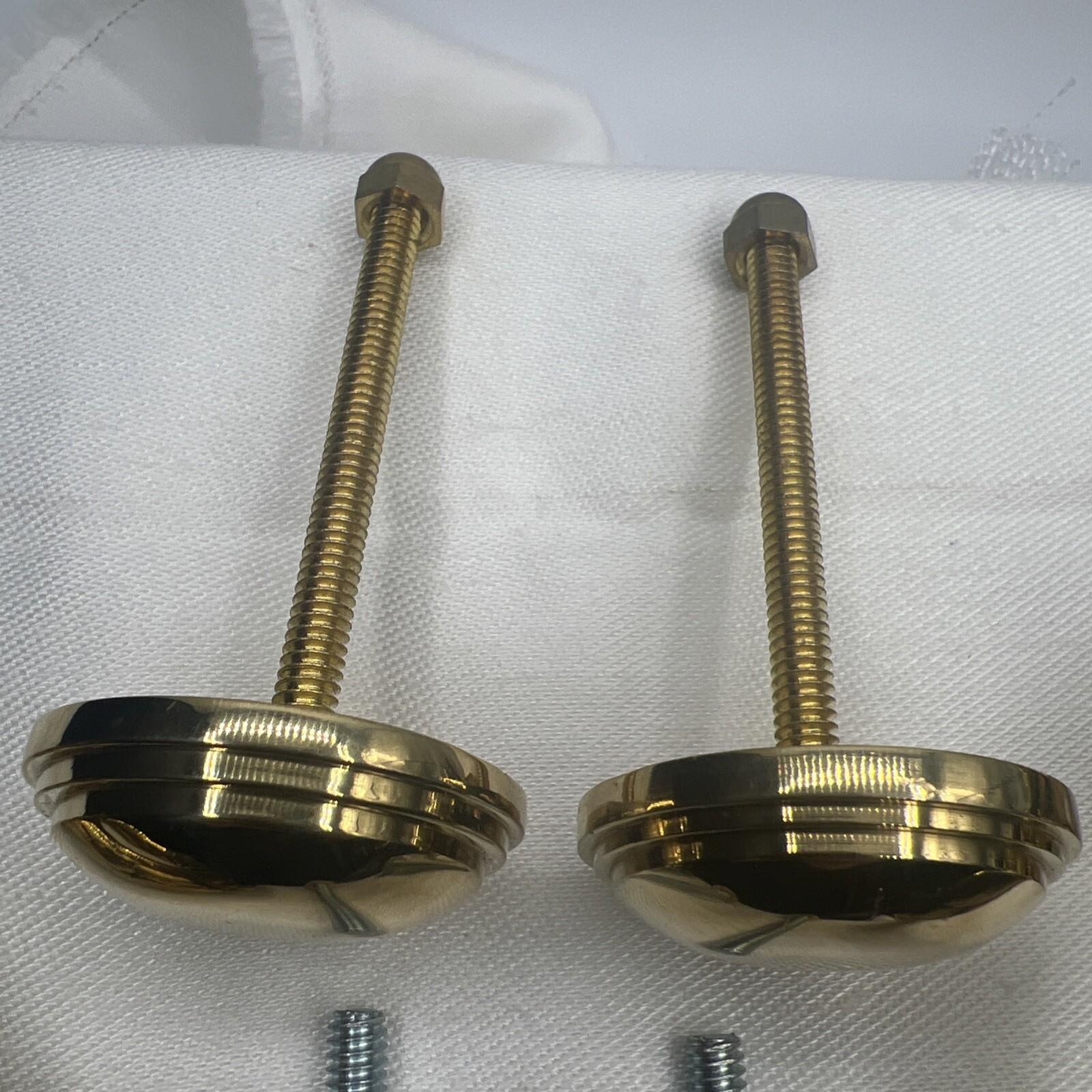 Brass French Victorian Knocker Drop Ring 4” Diameter Drawer pull Knob Set Of 2