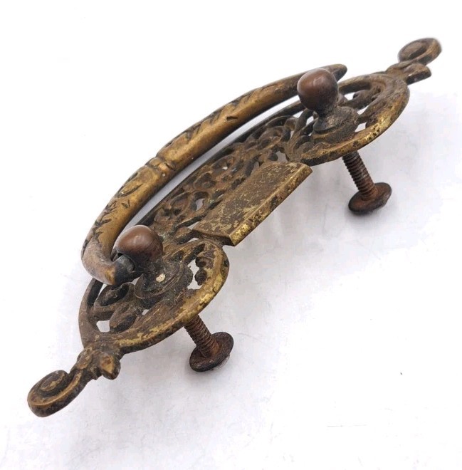 Antique Drop Bail Pull Drawer Cabinet Cupboard Handle Ornate Eastlake Hardware