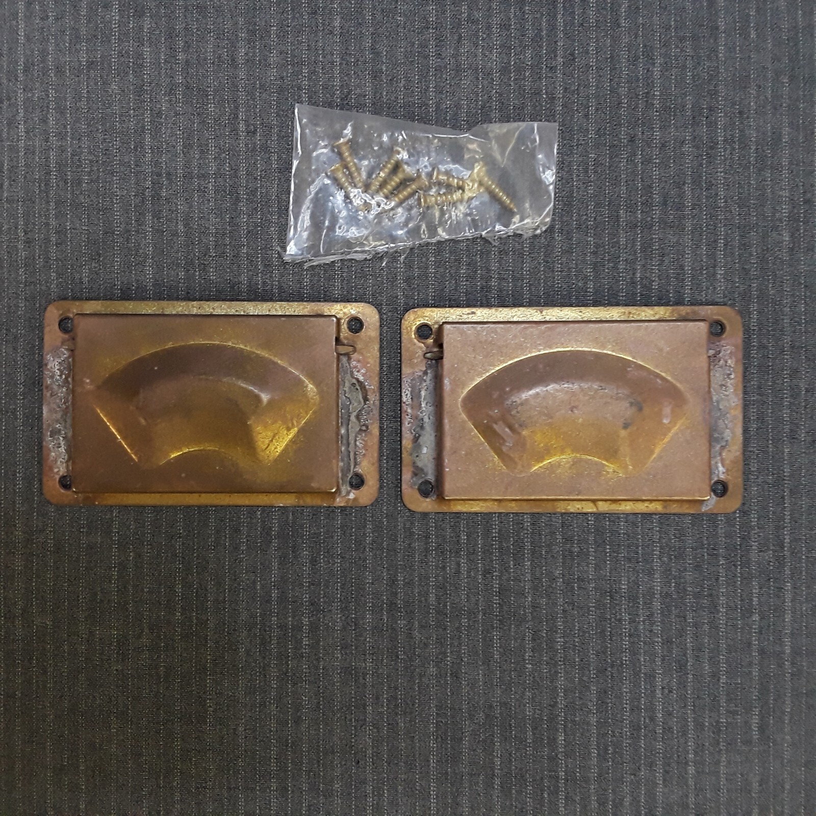 Chinese Brass Drawer Pulls Hardware Asian Japanese Pair Set of 2 New