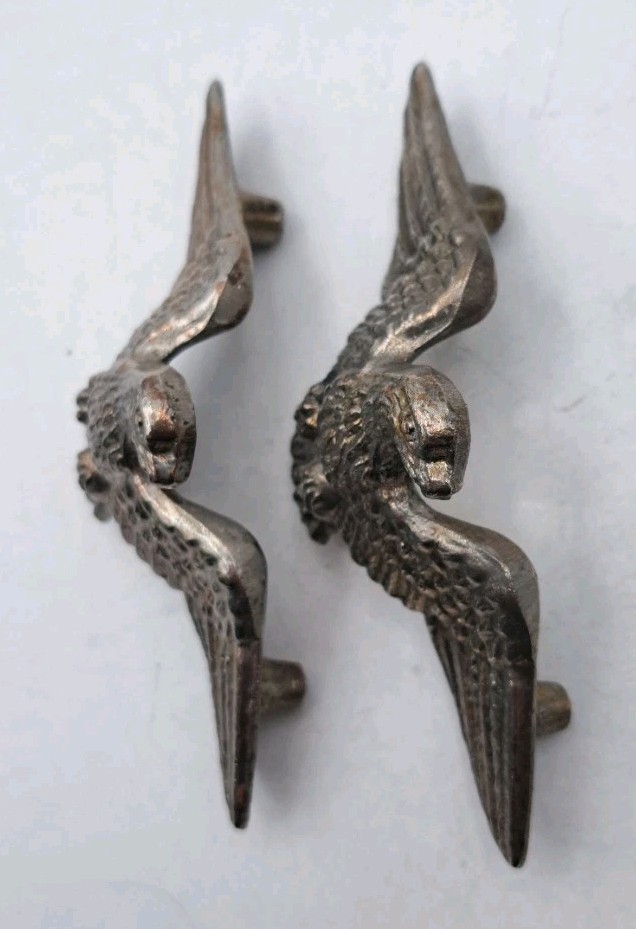 Antique Dresser Drawer Pulls Eagle Cabinet Handles Old Vintage Hardware Set of 2