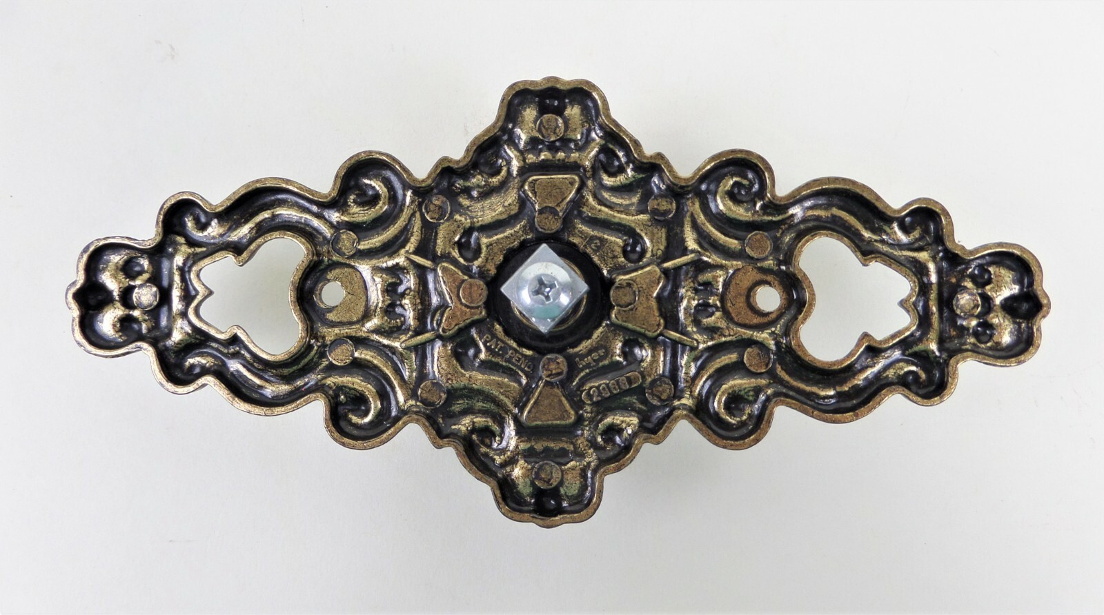 Vintage Hyer Ornate Brass Cabinet Door Knob Large Hollywood Regency Mid Century