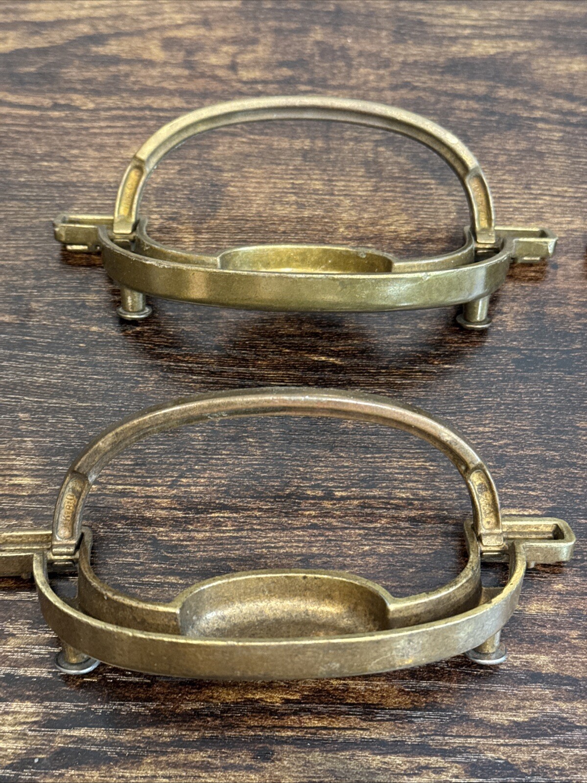 DREXEL ACCOLADE Brass Drawer Bail Pulls 6 Handles Campaign KBC N7231 – 3.5” CC