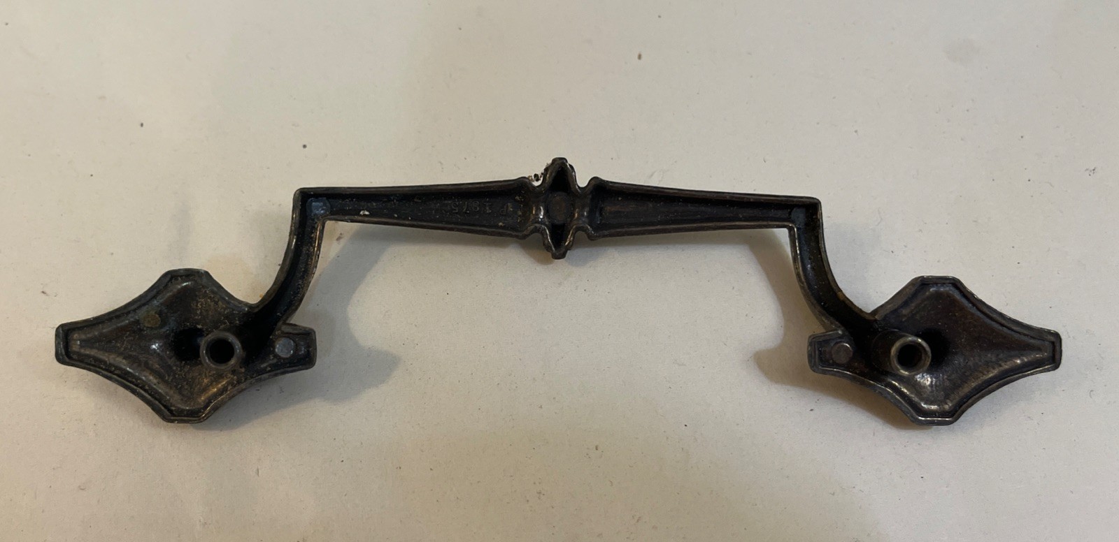 Vintage Style Brass Drop Ball Handles With Diamond Shape Backplate One Piece
