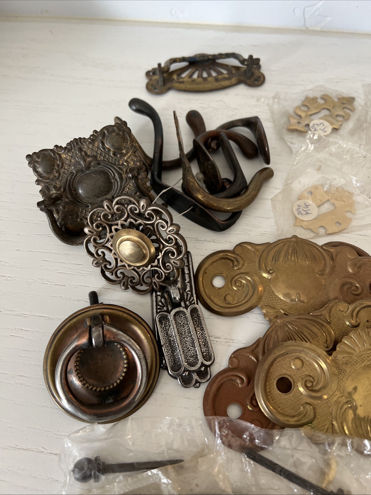 Vintage Lot Drawer Handles Antique Drawer Hardware Salvage MCM Brass Metal