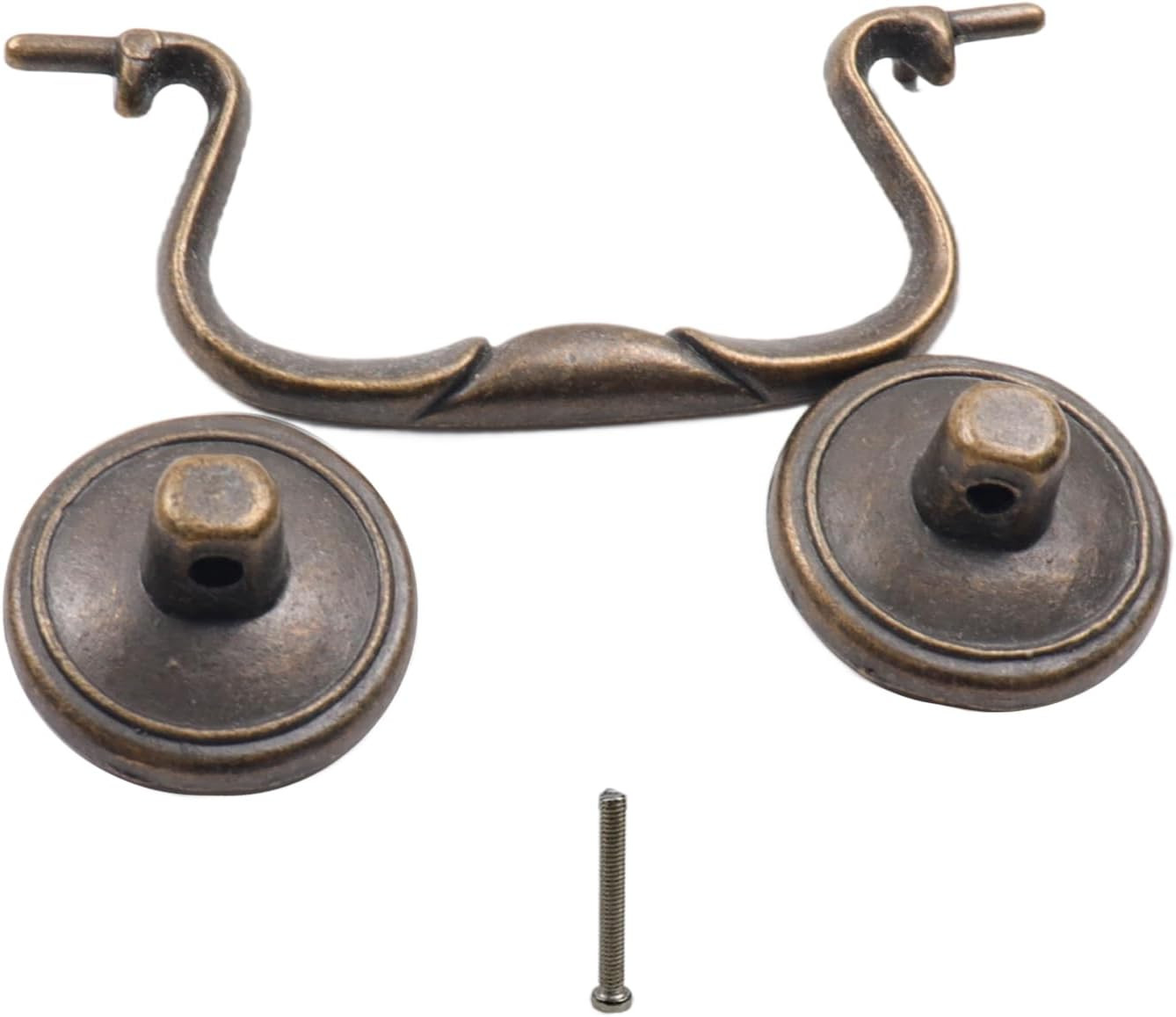 6 Pcs Antique Bail Handle Drop Pulls Vintage Bronze Drop Bail Drawer Pulls Cabin
