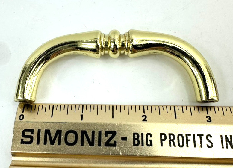 Lot of 5 Vintage Amerock High Gloss Gold Tone 334-1 Hardware Pulls With Screws