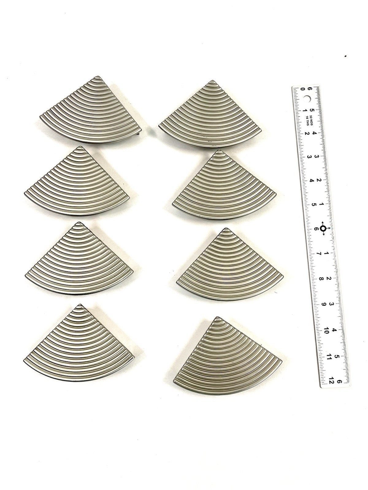Set of 8 KBC Keeler Brass Co Vintage Drawer Pulls Fixed Handle Modern Art Deco