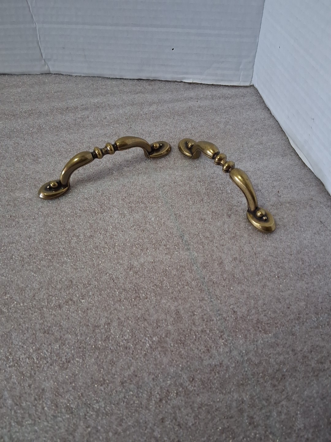 2-Vtg Brass Amerock Cabinet Drawer Pulls 1303 4.75″ 3″ C Salvaged