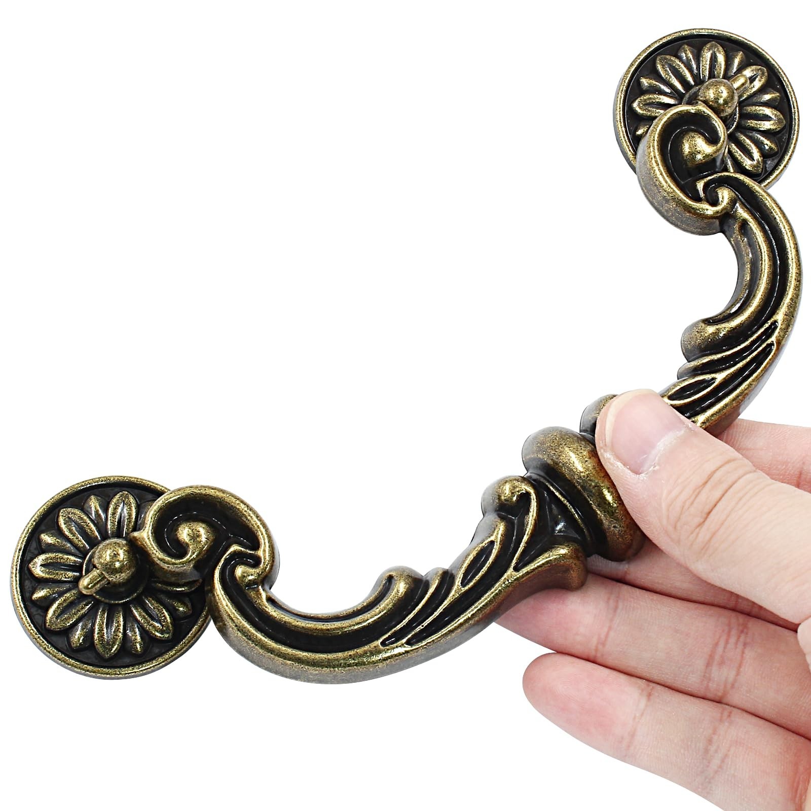 8 Pcs 6 Inch Rustic Vintage Drop-Down Bail Handles, Zinc Alloy Antique Drawer Pu