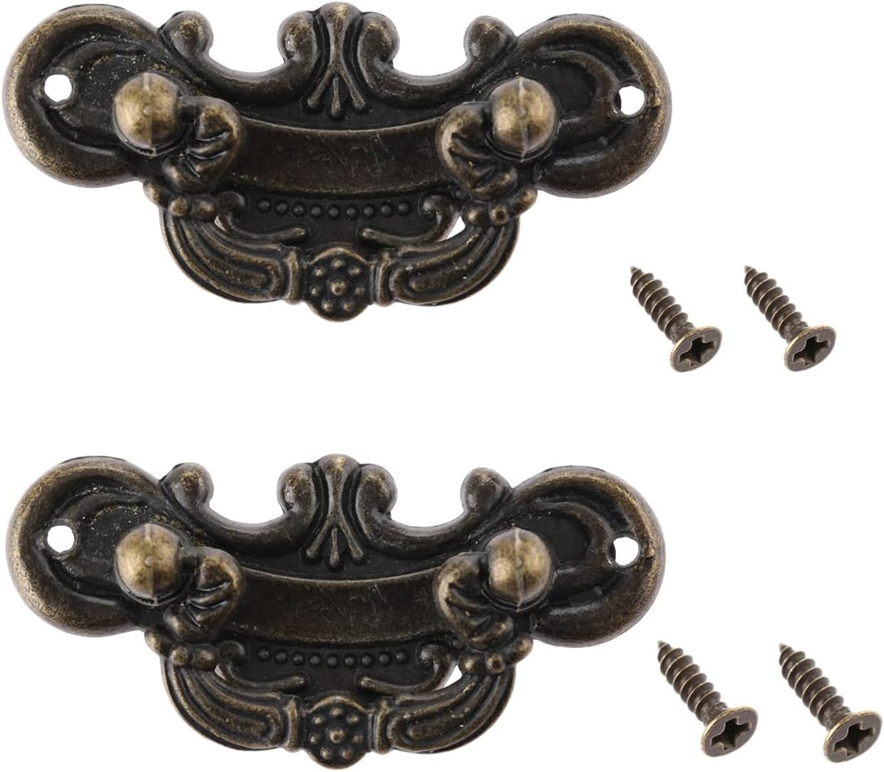 -Pack Vintage Antique Bronze Pull Handle for Drawer Jewelry Box 2.32″x1.1″ 2