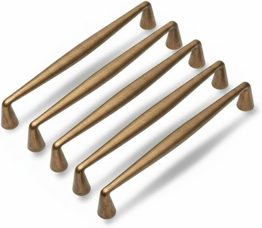 Vintage Brass Cabinet Pulls – 5PCS Easy Install Drawer Handles (8.03″)