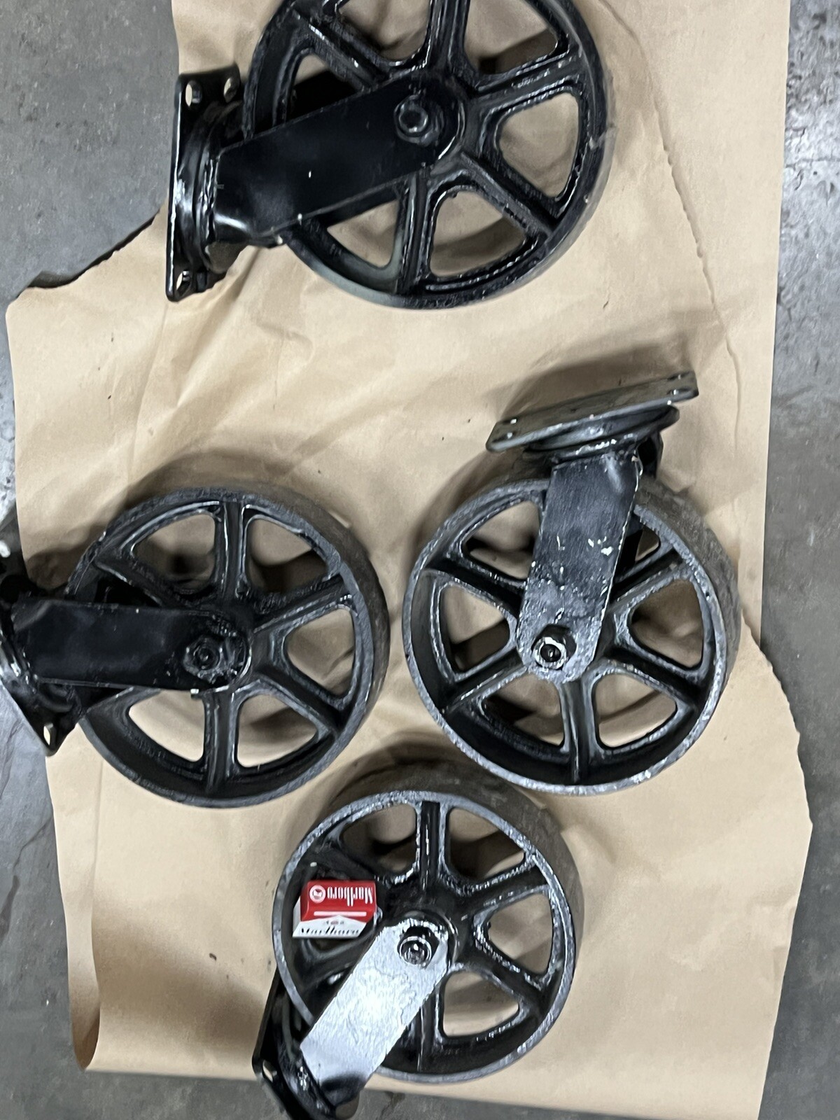 caster set 10” Wheels steel metal vintage set of 4 Antique Castor Set
