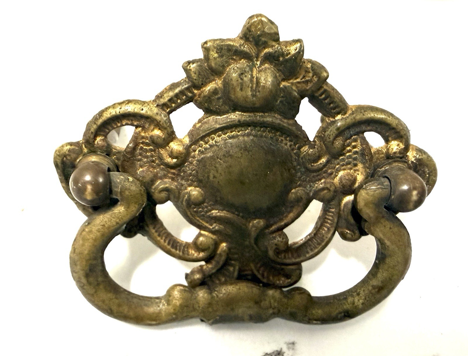 Antique Victorian Ornate Metal Drop Bail Drawer Pull
