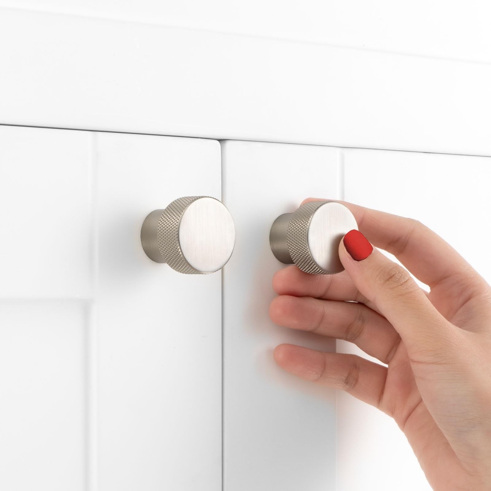 Pack of 30, Brushed Nickel Knurled Round Knobs, Kitchen Cabinet Pull Handle |…
