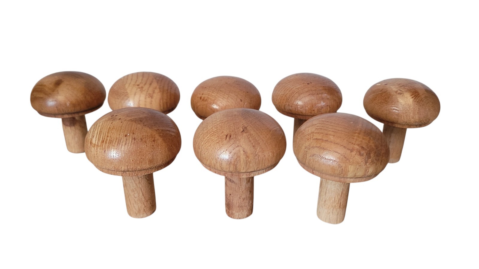 Vintage Wood Drawer Pulls Mushroom Shaped