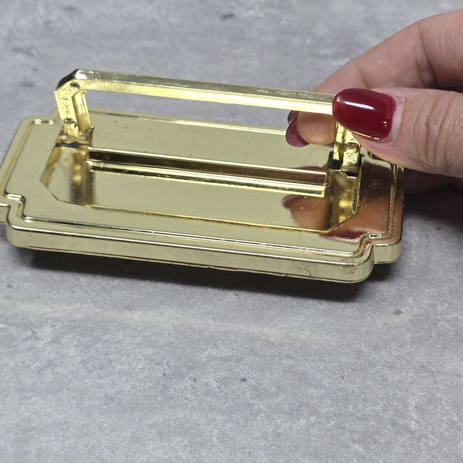 Vtg KBC Brass Campaign Drawer Handle Pull Drexel Pavillion Flush Lift Resessed