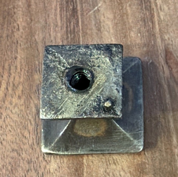 Set of 3 Antique/Vintage Solid Brass Mission Style Drawer Pulls Square Beveled