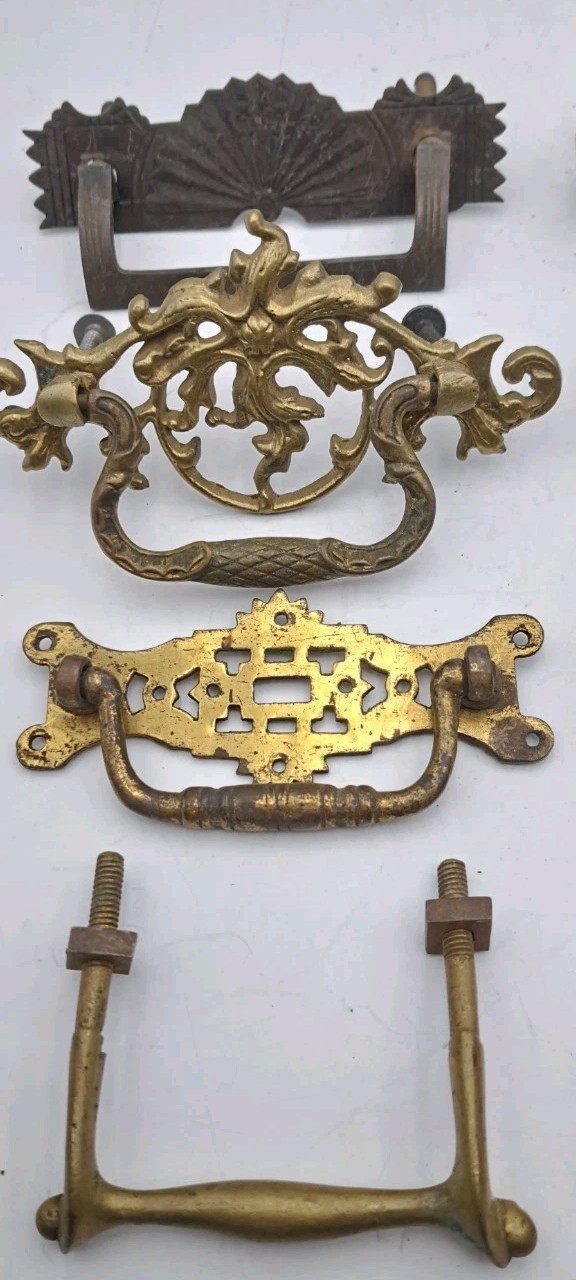 Antique/Vintage Handles Hardware Lot Furniture Drawer Pulls Handles Metal Brass