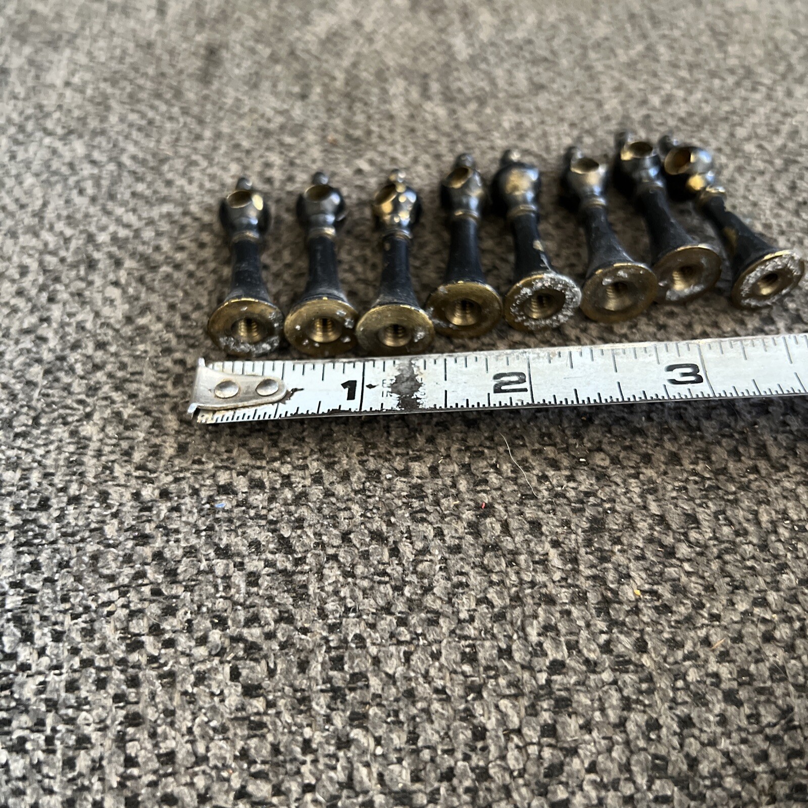 8 Vintage Brass 1.5” Ball Shaped Door Pull Knob Screw Cabinet Drawer