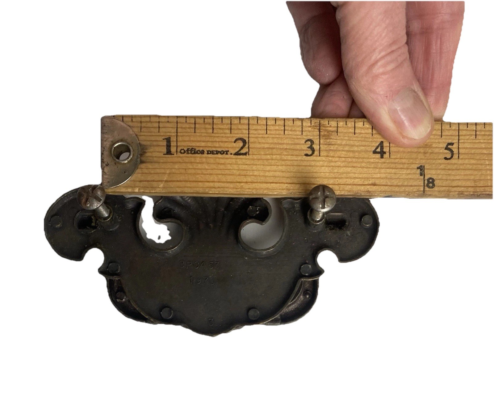 Vintage Antique Brass Chippendale Batwing Bail Drawer Pulls Set Of 4 Patina