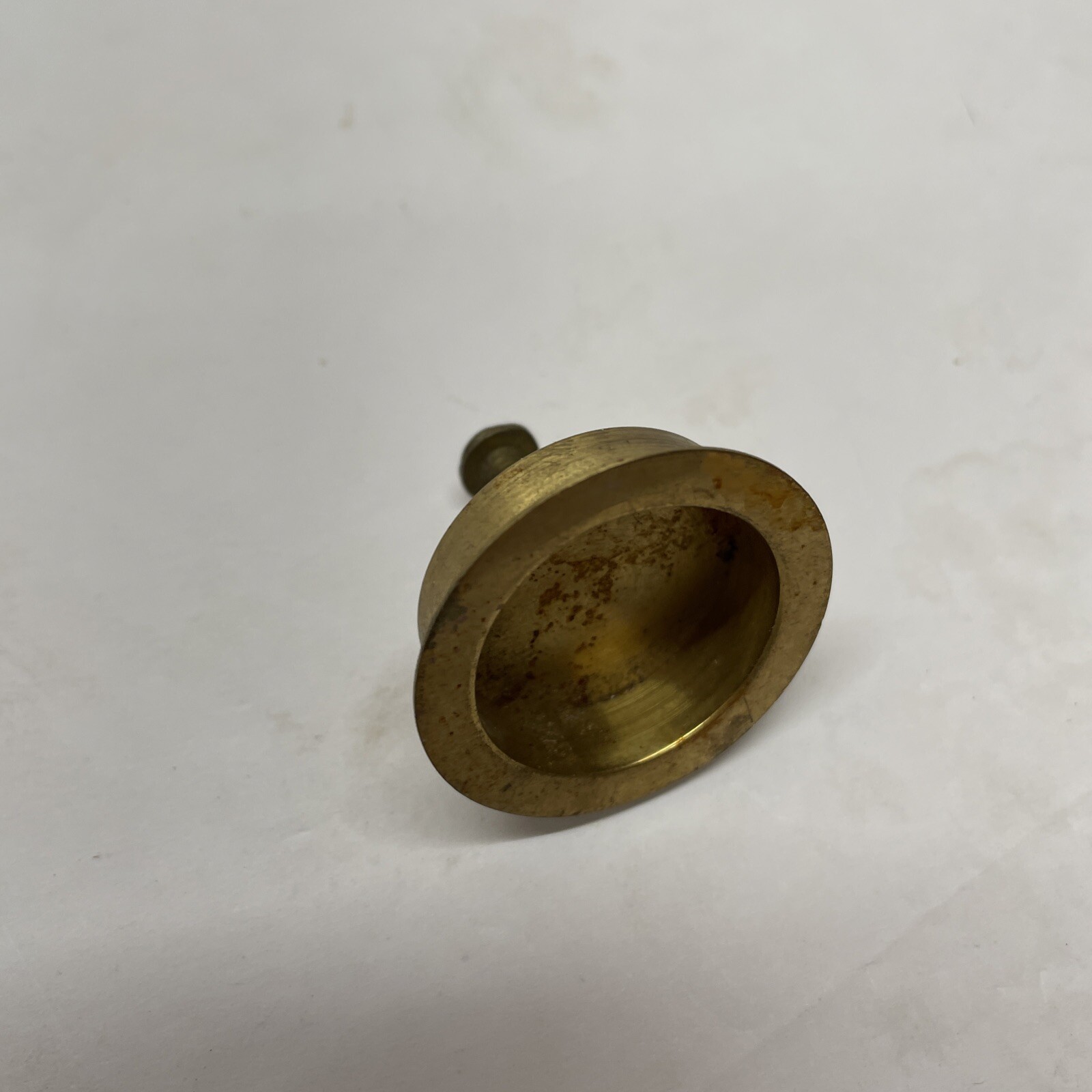1 Vintage Solid Brass inlay Drawer Cabinet Door Knobs Pull with screws 1 1/2″