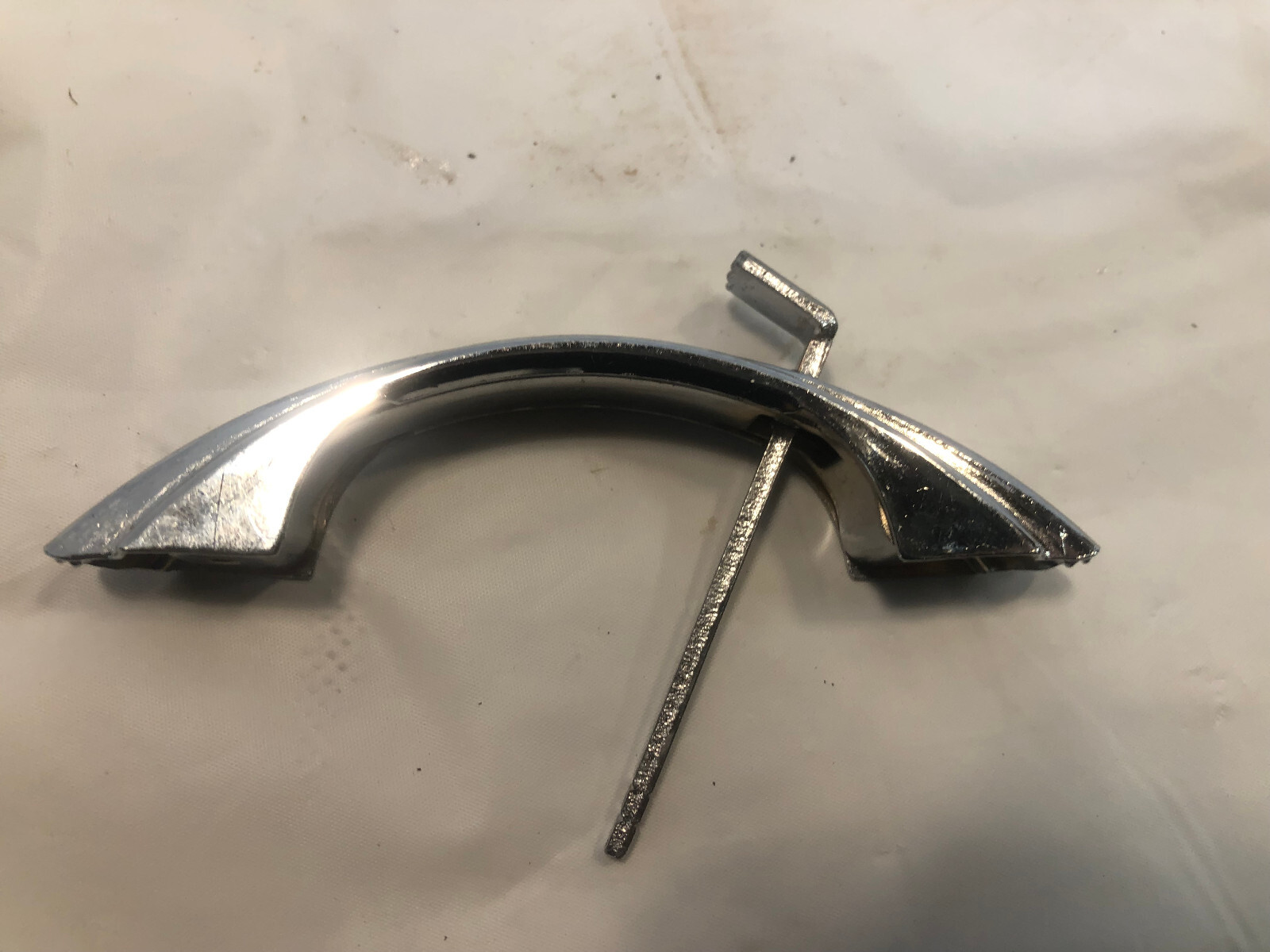 Vintage Chrome Cabinet Door Push Button Latch Pull Hardware Handle