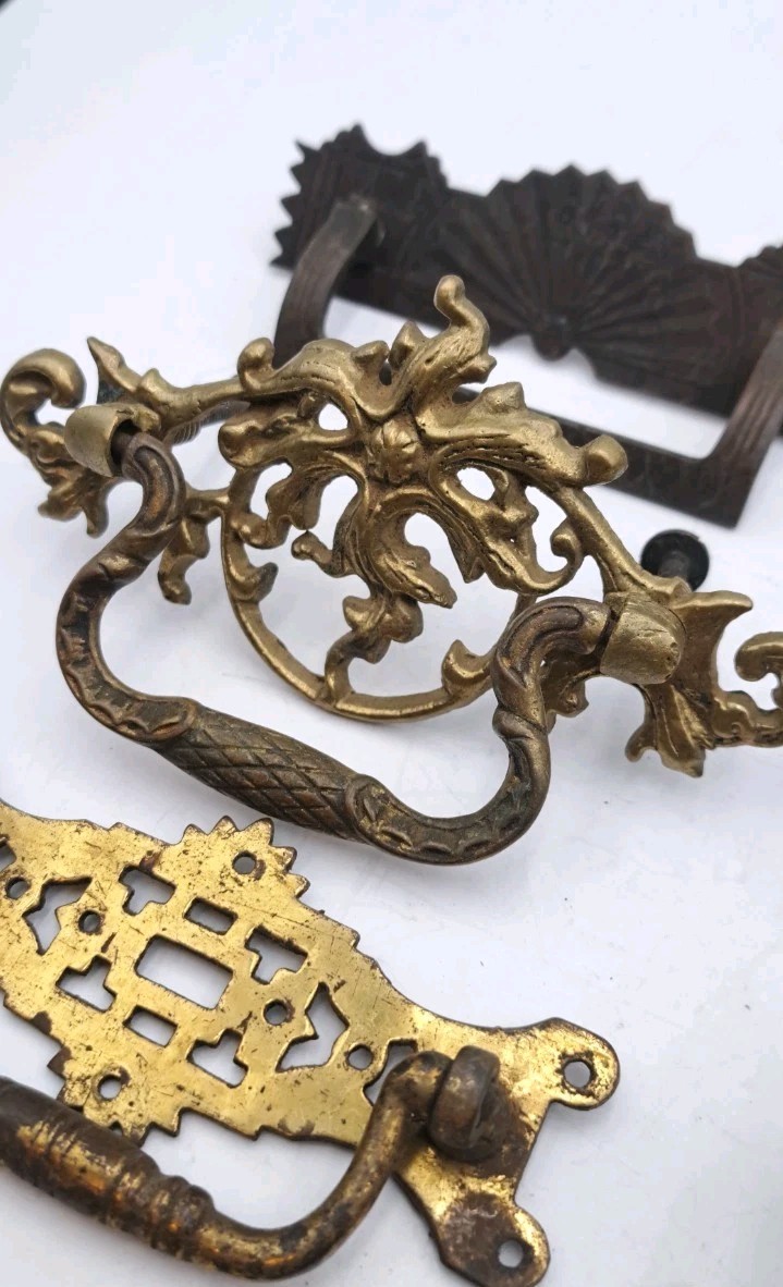 Antique/Vintage Handles Hardware Lot Furniture Drawer Pulls Handles Metal Brass