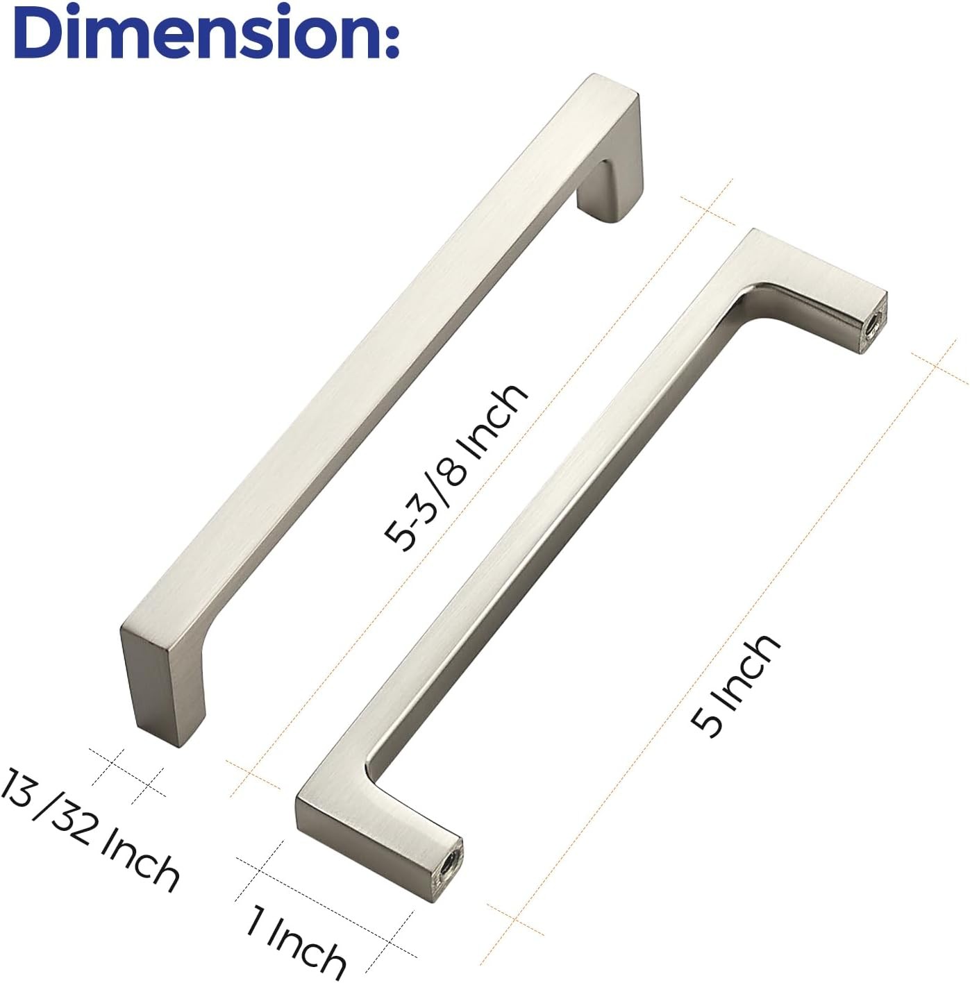 Ravinte 25 Pack Brushed Nickel Square Cabinet Pulls, 5 Inch