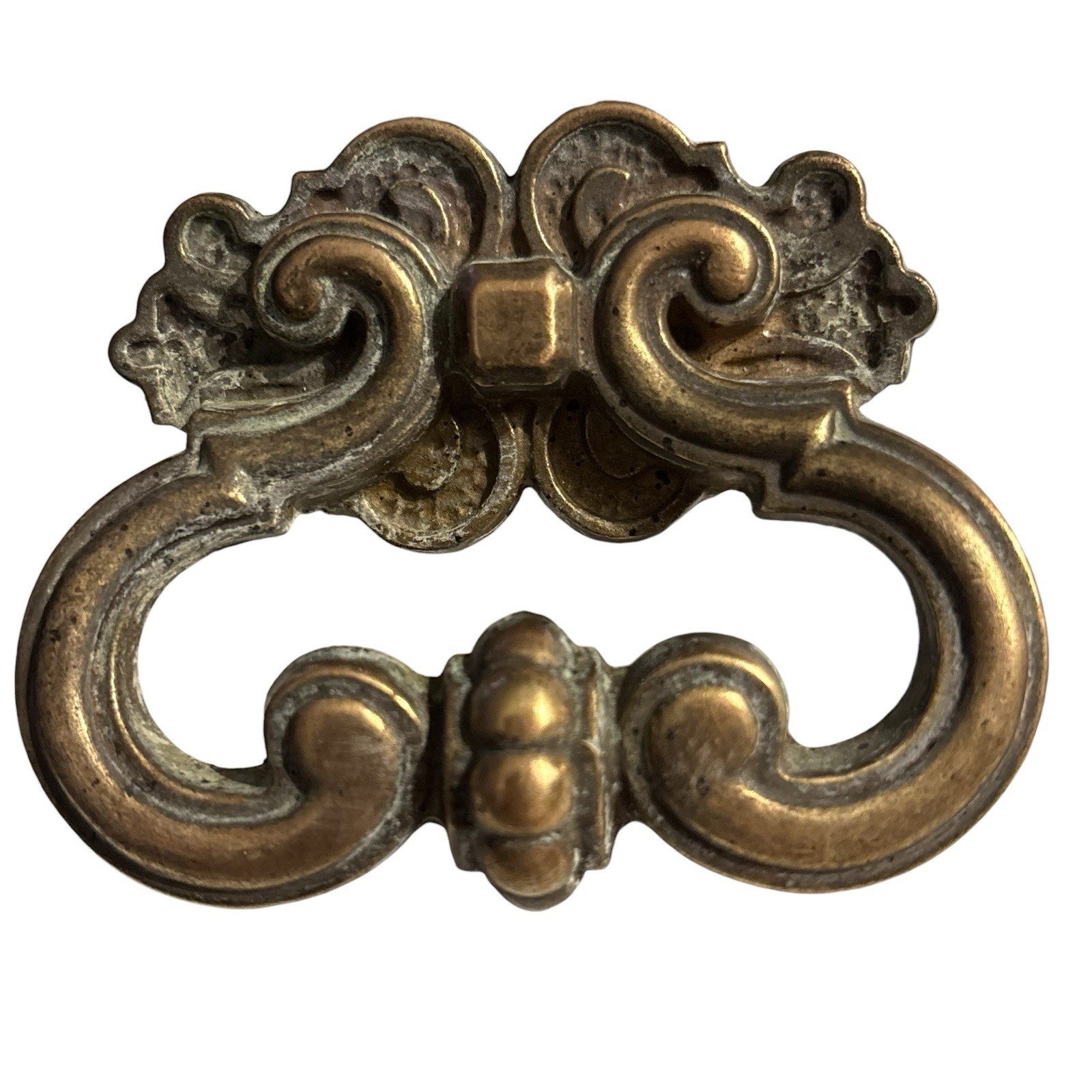 3” Brass Finger Pull Drawer Handle Ornate Victorian Set of 4 Antique Vintage