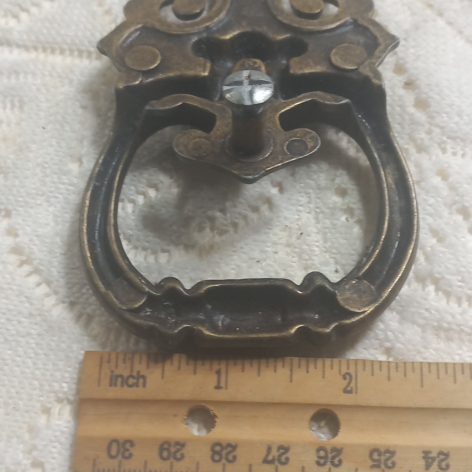 5 National Lock Co Spade Tip Colonial Drop Ring Bail Drawer Pulls 4.5″ Vintage