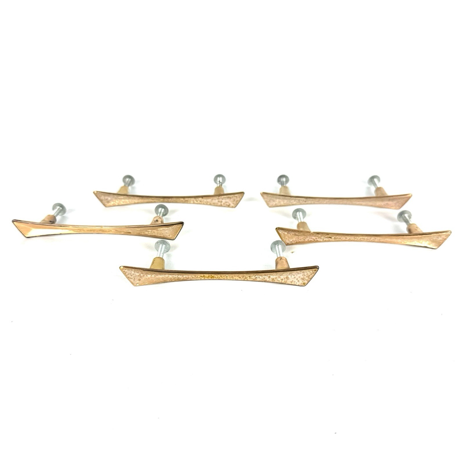 MCM Drawer Pulls Copper-Tone Art Deco Bow Tie 4.5” Width Lot Of 5