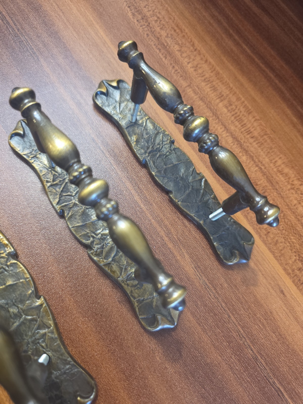 Vintage Amerock Hammered Brass D219425 Drawer Pull Handle’s Lot Of 4 176A