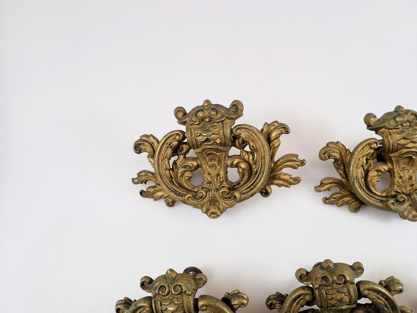 Vintage Keeler Brass Co KBC Ornate Drawer Pulls Lot of 5 Louis XVI Rococo